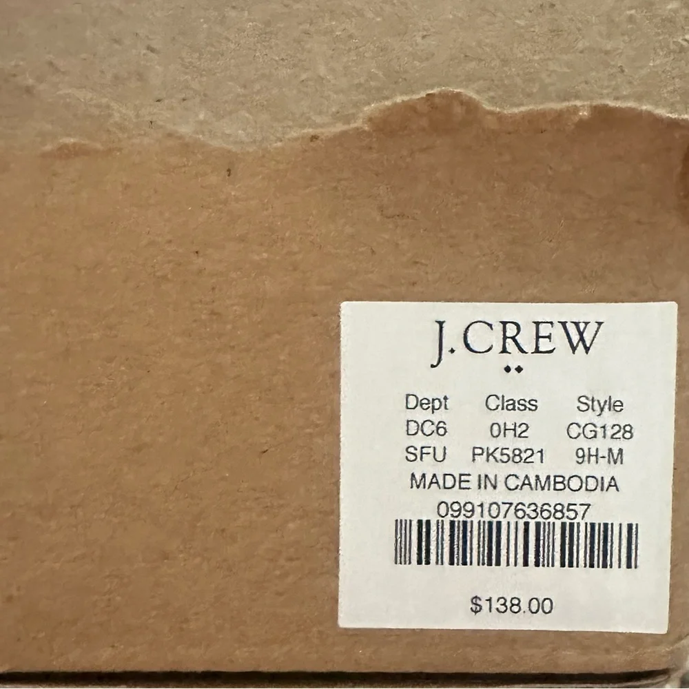 NIB J. CREW FACTORY Canvas Mary Jane Espadrille Flats 9.5